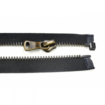 Kaufen Reißverschluss Metalzahn 8mm, Num.8 Länge 70cm teilbar nicht verstärkt schwarz braun. Bild 3