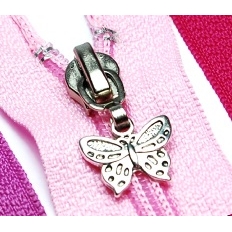 Kaufen Reißverschluss zipper 55cm teilbar Spirale 5mm Motivzipper Schmetterling Jackenreißverschluss. Bild 7