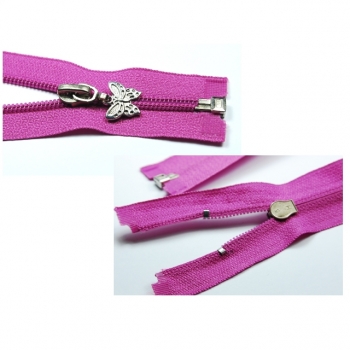 Kaufen Reißverschluss zipper 80cm teilbarSpirale 5mm Motivzipper Schmetterling Jackenreißverschluss. Bild 2