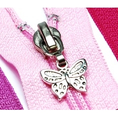Kaufen Reißverschluss zipper 80cm teilbarSpirale 5mm Motivzipper Schmetterling Jackenreißverschluss. Bild 4