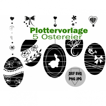 Buy Plotterdatei Ostern Osterei Osterhase SVG DXF sofort download. Picture 1