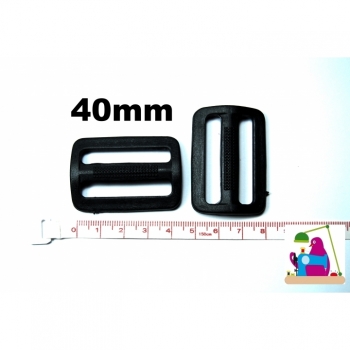 1St. Stopper Schieber Gurt Regulator Breite 40mm Farbe schwarz Kunststoff für Gurtband 4cm Gurtband für die Taschen Kurzwaren Nähzubehör