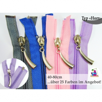 Zipper divisible length 40cm spiral 5mm motif zipper "Horn" 25 colors jackets zipper zipper for jacket sewing
