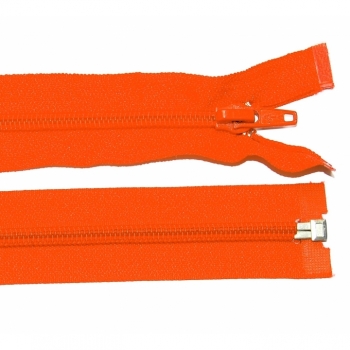 Kaufen Reißverschluss teilbar 90cm 5mm Spirale neon orange. Bild 1
