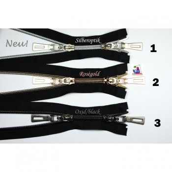 Two way zipper 80 cm divisible black metallized zipper silver rosegold jacket zipper exchange zipper