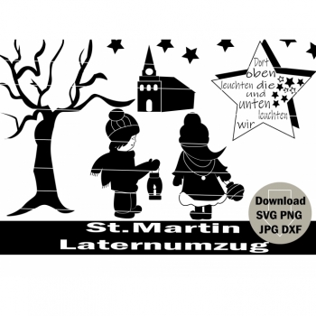 Kaufen Plotetrdatei St Martin Kinder Herbst SVG DXF sofort download. Bild 1