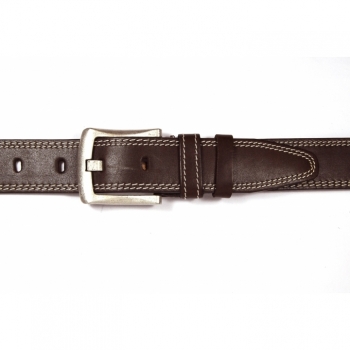 leather belt for men brown Length 128 Width 4cm vintage metal buckle