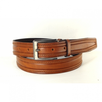 Classic brown leather belt for men or women unisex length 115cm width 3,5cm jeans belt