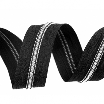 Kaufen Metallisierter teilbarer Reißverschluss Länge 95cm Spirale 5mm, Num.5 schwarz. Bild 2