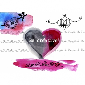 Buy Doodle Grenzen "Lovely hearts" für Scrapbooking, Web, Visitenkarten, Einladungen, Plotter Projekten. Picture 2