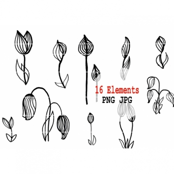 Kaufen Doodle Grenzen "Floral" für Scrapbooking, Web, Visitenkarten, Einladungen, Plotter Projekten. Bild 3