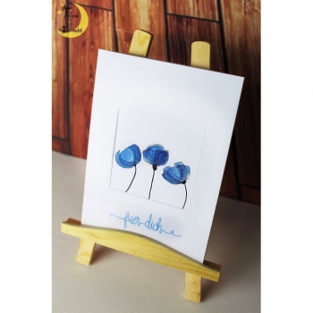 Kaufen Digi Stamps blaue Blumen Vorlage für Sublimation, Print, DIY Projekte. Bild 2