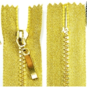 Kaufen Reißverschluss unteilbar 16cm gold silber Kunststoffzahn 5mm. Bild 2