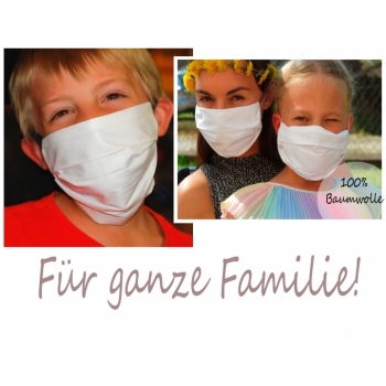Kaufen SALE! Kinder Mundschutzmaske waschbar mit Platz für Filter, weiss blau unisex, Baumwolle mundschutz maske, doppelagig, verstellbar, face mask. Bild 6