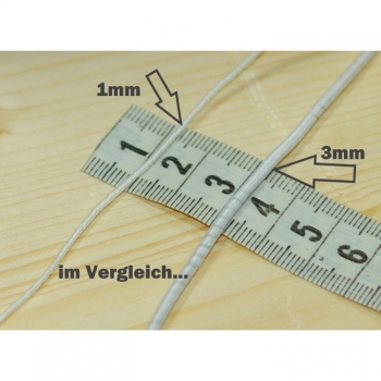 Kaufen Gummifaden 1mm rund elastikband weiss elastische Kordel Hutgummi Gummiband Gummilitze Elastikband. Bild 4