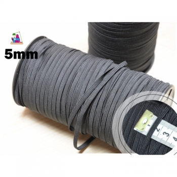 Buy REDUZIERT!Gummilitze 5mm schwarz,  für Mundschutzmasken gummiband elastikband gummikordel 5mm wäschegummi elastic ribbon elastic trim elastic cord sew. Picture 1