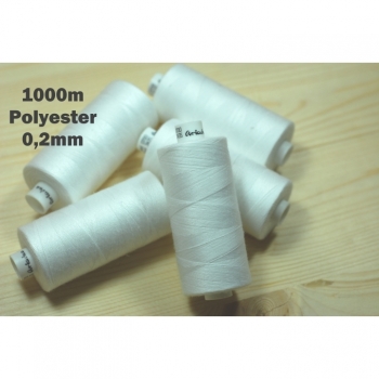 Buy 1 St. Polyester Nähegarn weiss 1000m Stärke 0,2mm. Picture 1