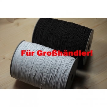 Buy Gummikordel schwarz oder weiss 1,5mm Großhändler Grundpreis 0,22 euro/1m. Picture 1