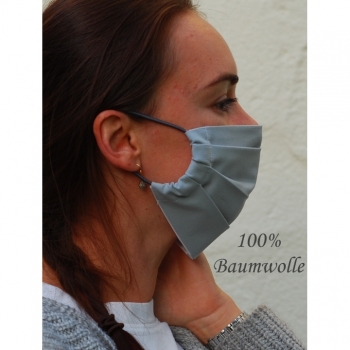 Kaufen mundschutz maske baumwolle grau unisex mit gummikordel Behelfsmaske Mundbedeckung Maske Atemmaske Baumwolle handgefertigte masken  waschbar. Bild 7