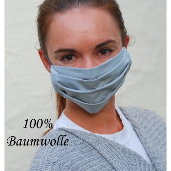 Kaufen mundschutz maske baumwolle grau unisex mit gummikordel Behelfsmaske Mundbedeckung Maske Atemmaske Baumwolle handgefertigte masken  waschbar. Bild 2