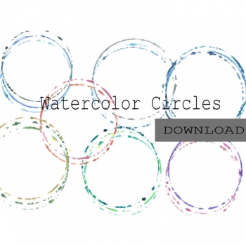 Circles Watercolor Frames Clipart PNG print commercial use aquarell dots hand paint circles floral frames instagram highlight icons story