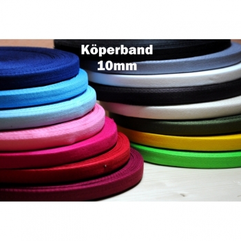 Köperband Nahtband twill tape 10mm Baumwolle 15 Farben