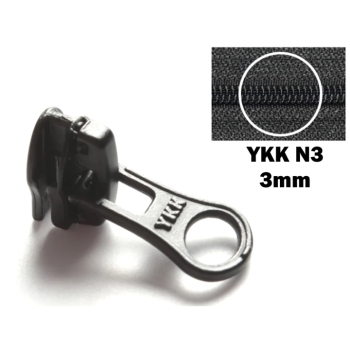 YKK Zipper Schieber 3mm N3 Nylon Reißverschluss