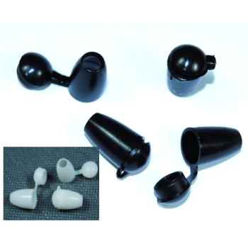 Cord ends 5mm black and white