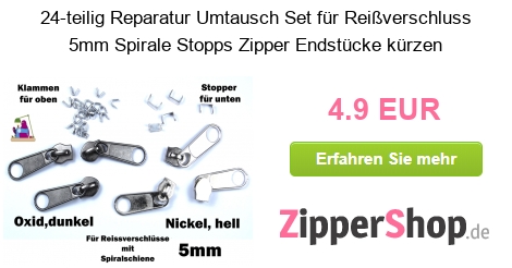 Reißverschluss Reparatur Set 24 teilig Zipper Schieber Metall Reparaturset NEU 